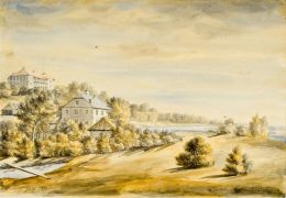 Парк и усадебный дом на рисунке Наполеона Орды. 1877 год