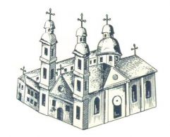 Монастырь бернардинцев с пиктографической карты XVIII века